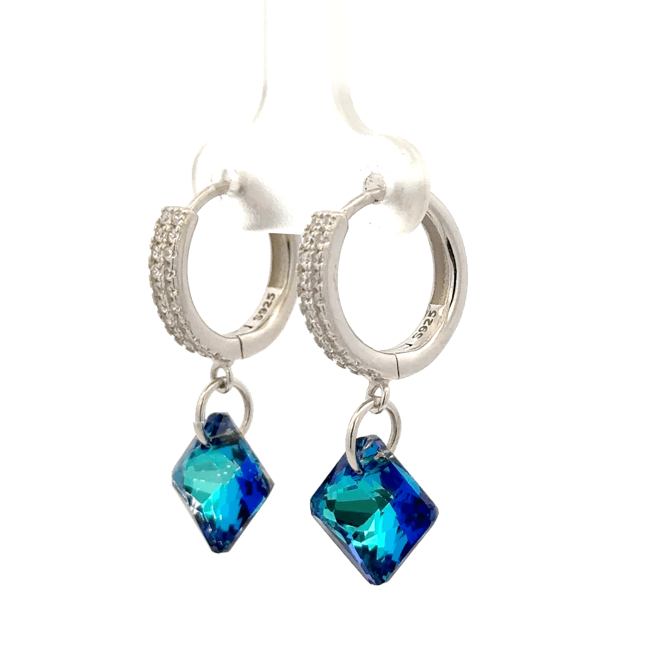 Diamond Blue Drop Baali Earring