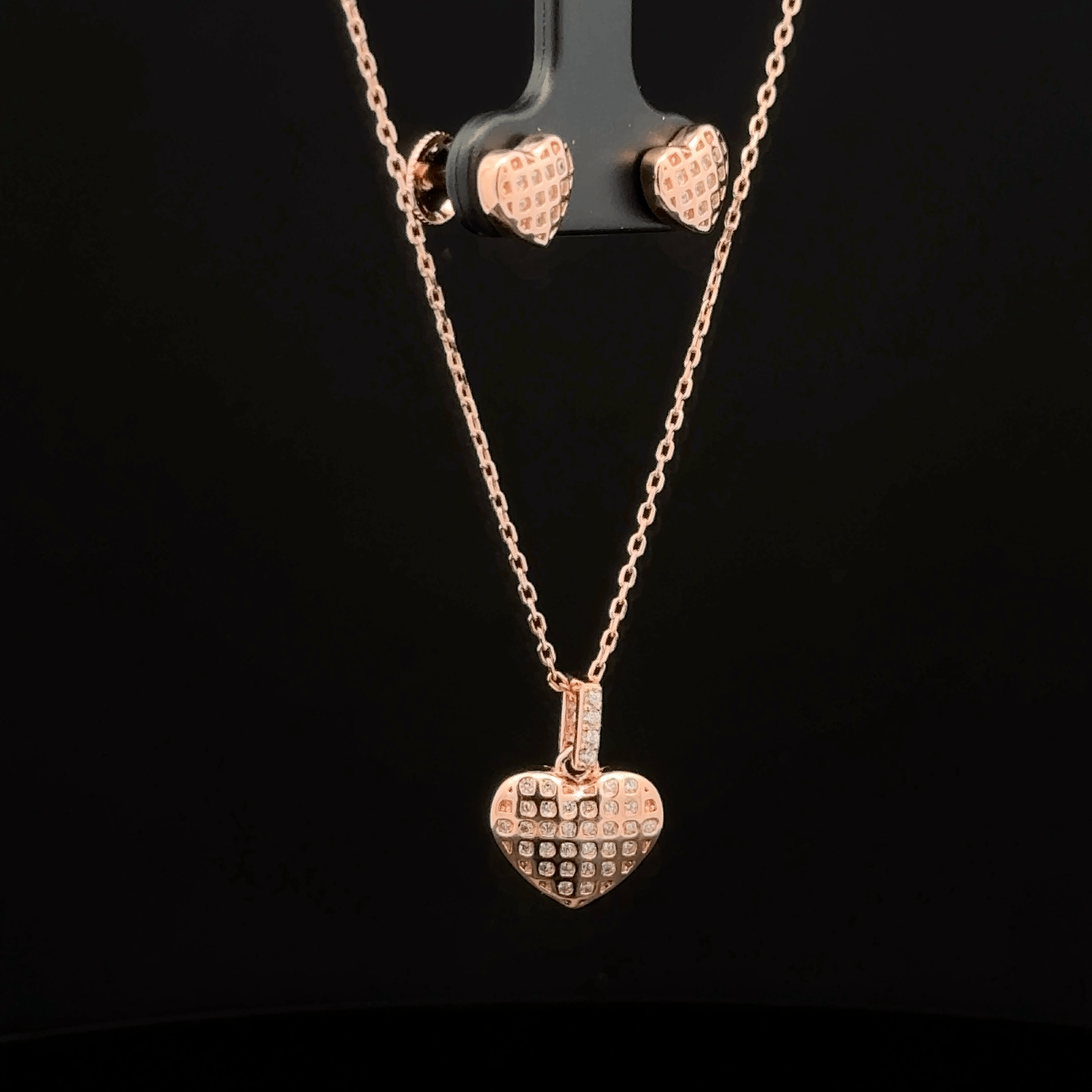 Heart Chain Pendant With Earring