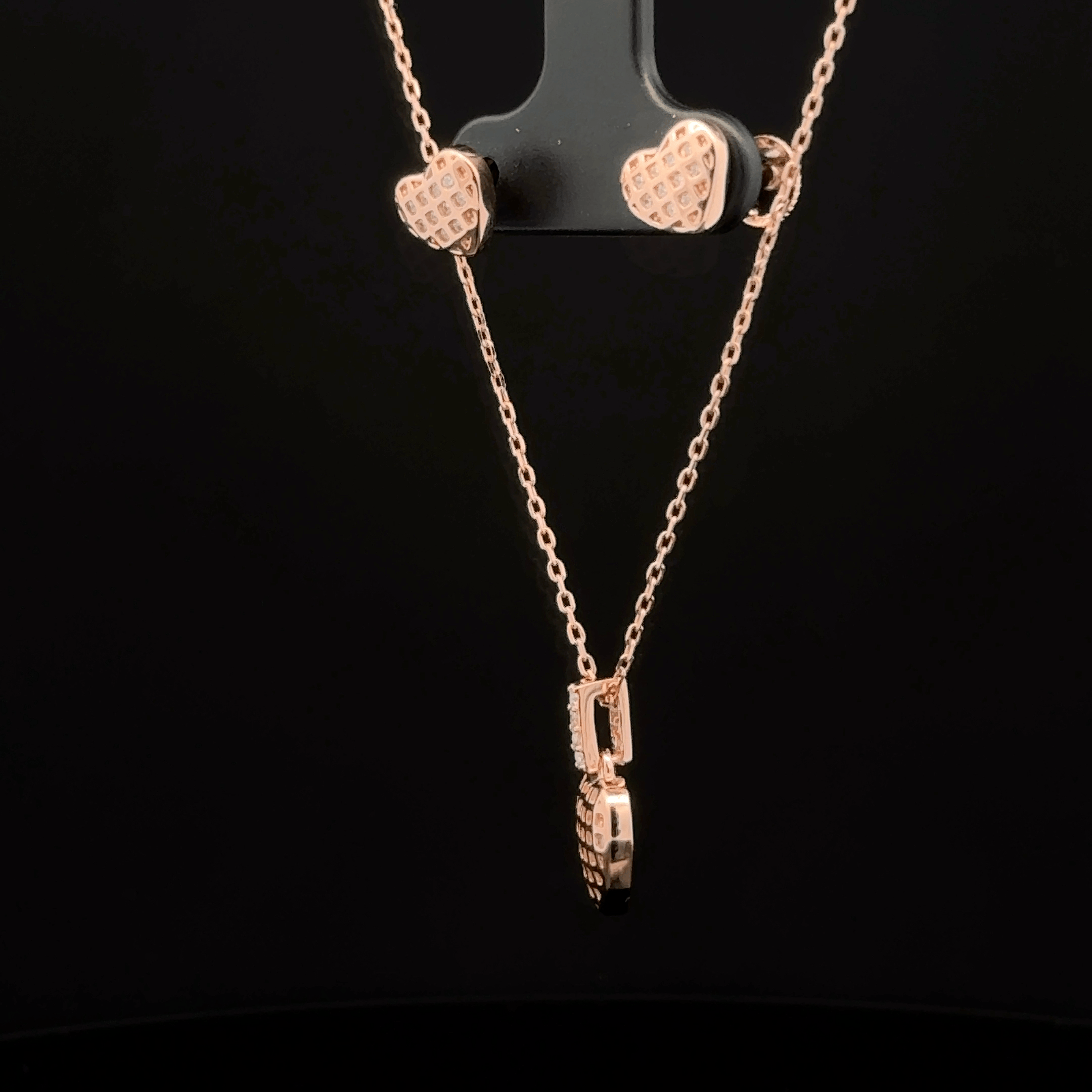 Heart Chain Pendant With Earring