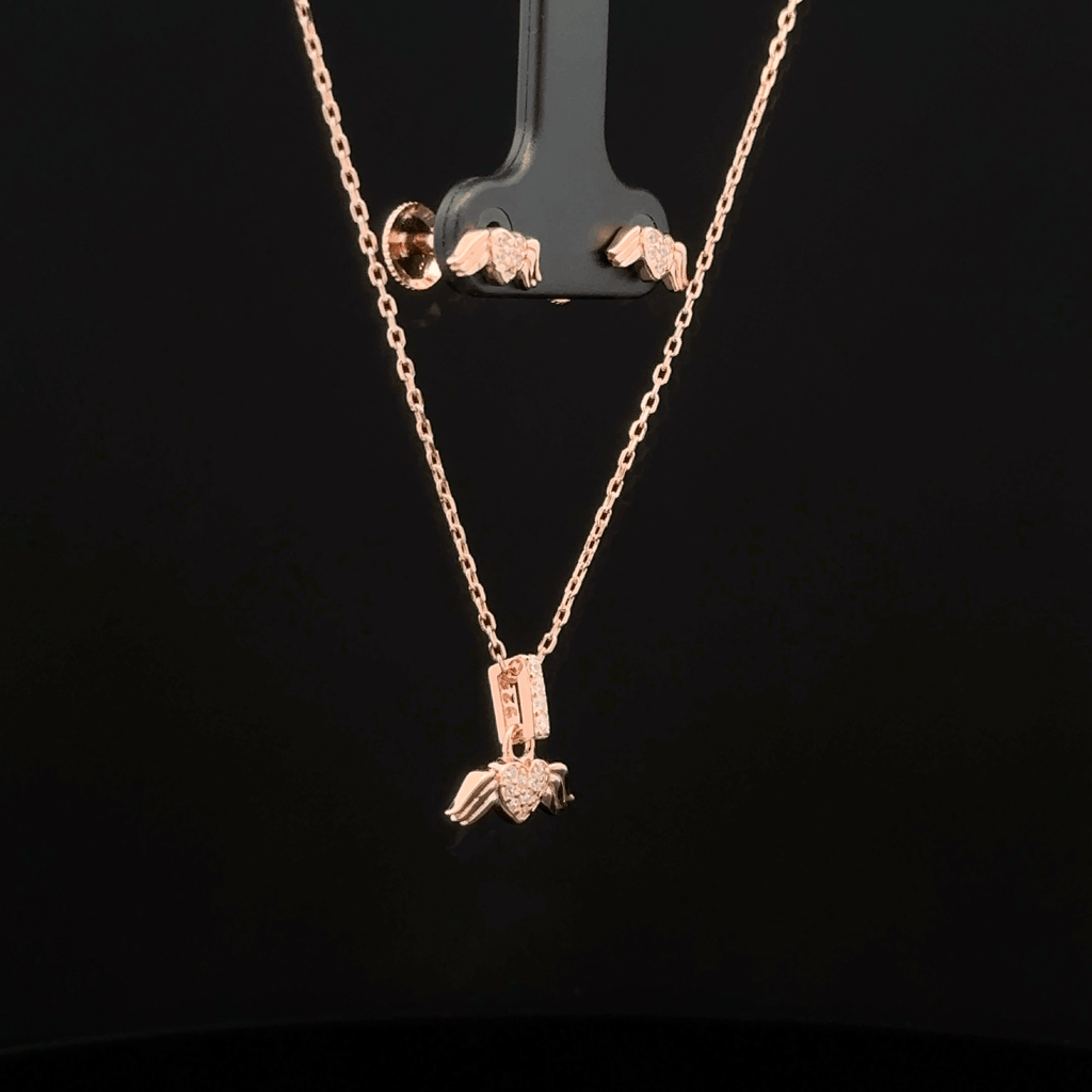 Flying Heart Chain Pendant Earring