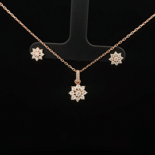 Flower Chain Pendant Earrings