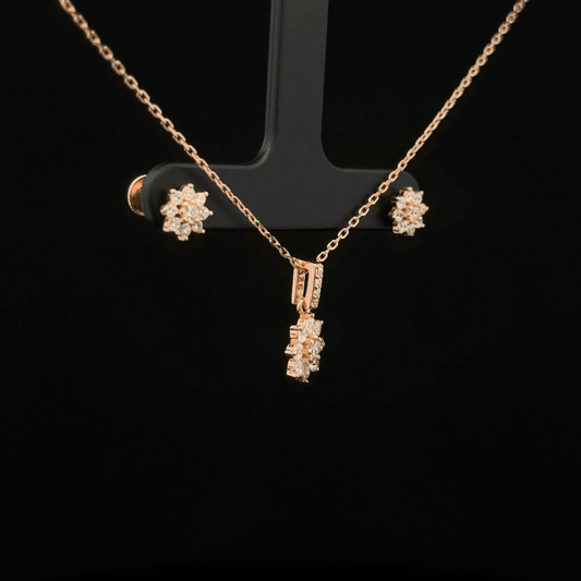 Flower Chain Pendant Earrings
