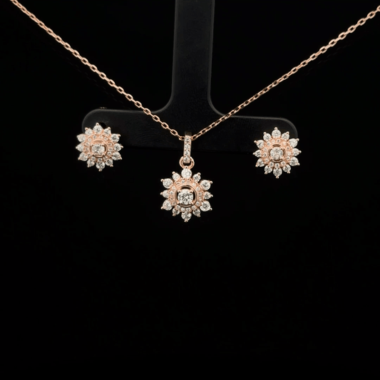 Flower Chain Pendant Earrings