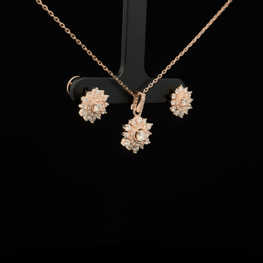 Flower Chain Pendant Earrings