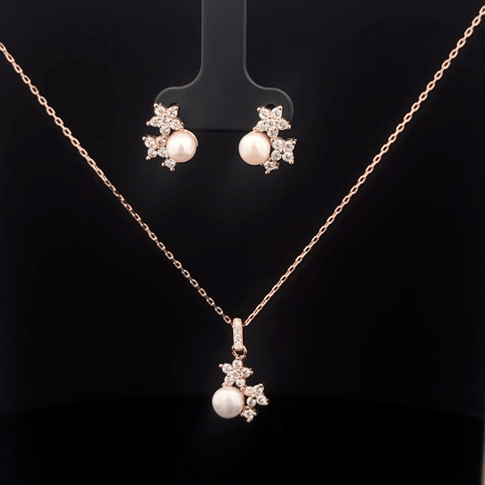 Flower Chain Pendant Earrings
