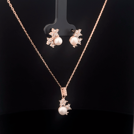 Flower Chain Pendant Earrings