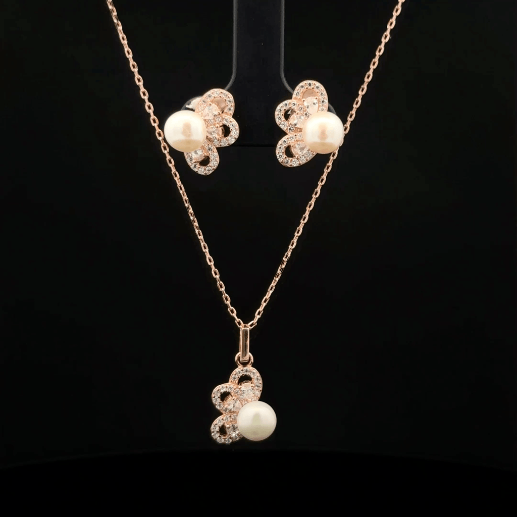 Pearl Chain Pendant Earrings