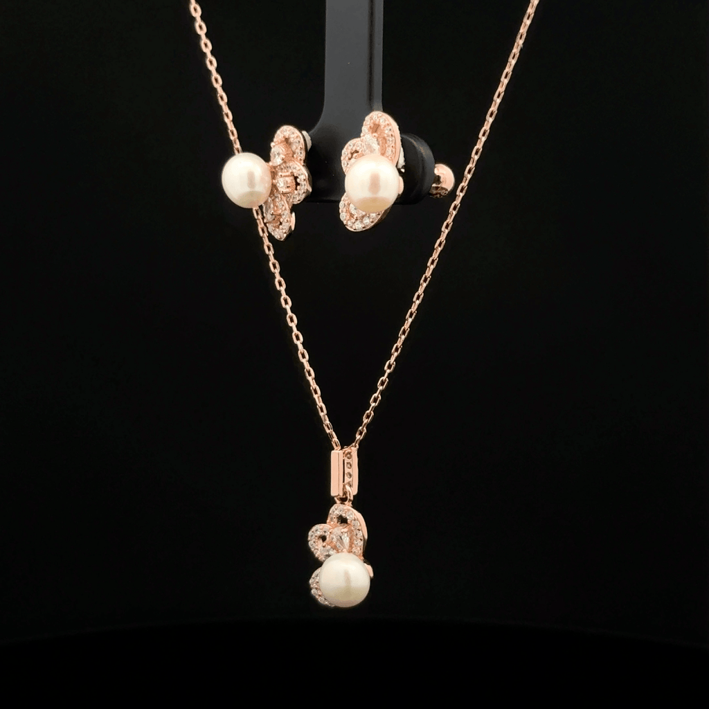 Pearl Chain Pendant Earrings