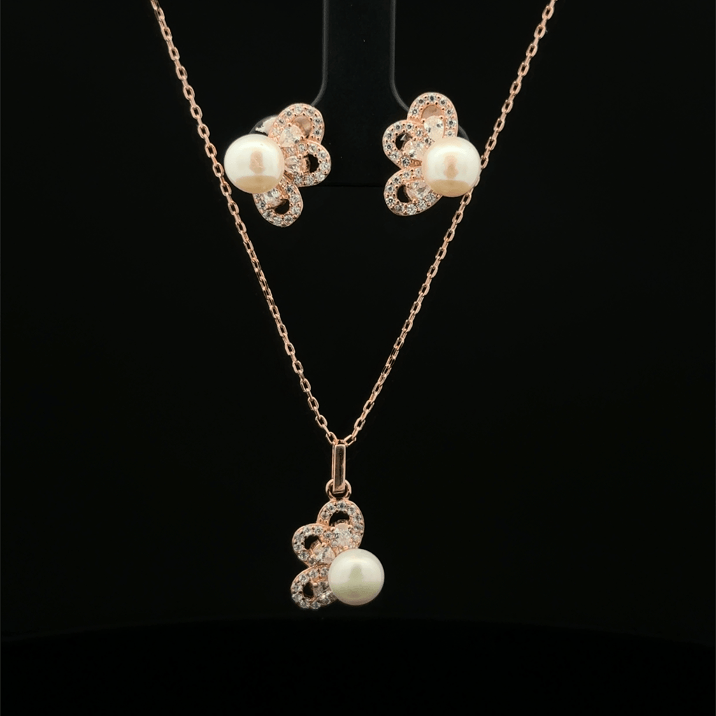 Pearl Chain Pendant Earrings