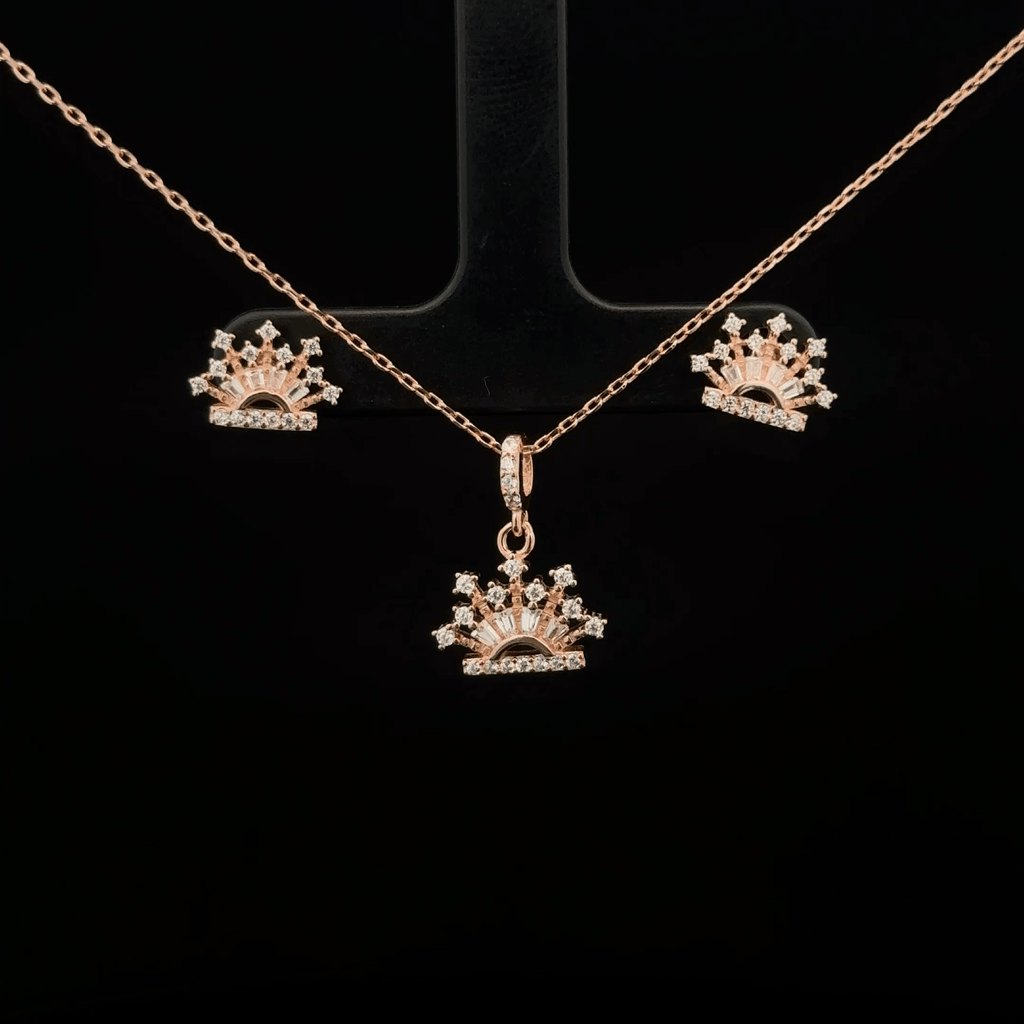 Crown Chain Pendant Earrings