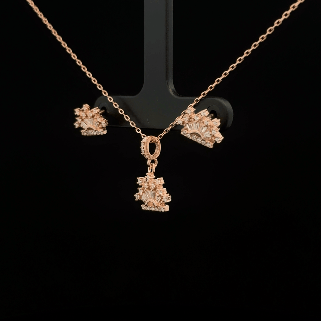 Crown Chain Pendant Earrings