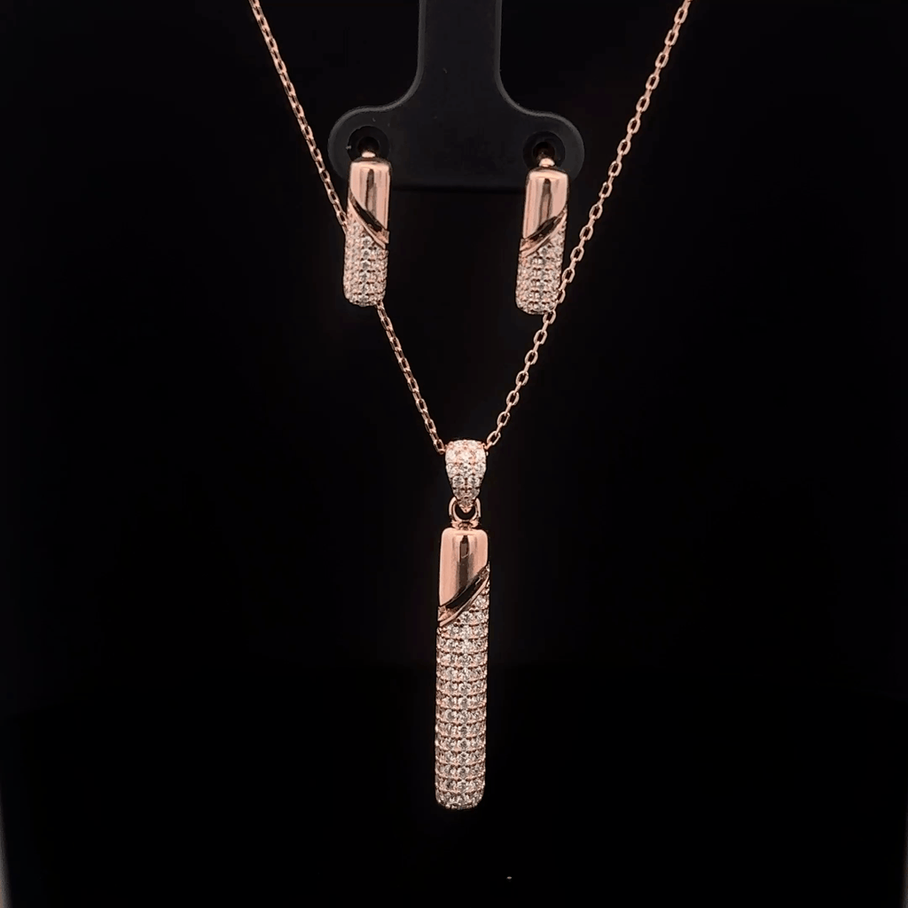 Rectangle Chain Pendant Earrings