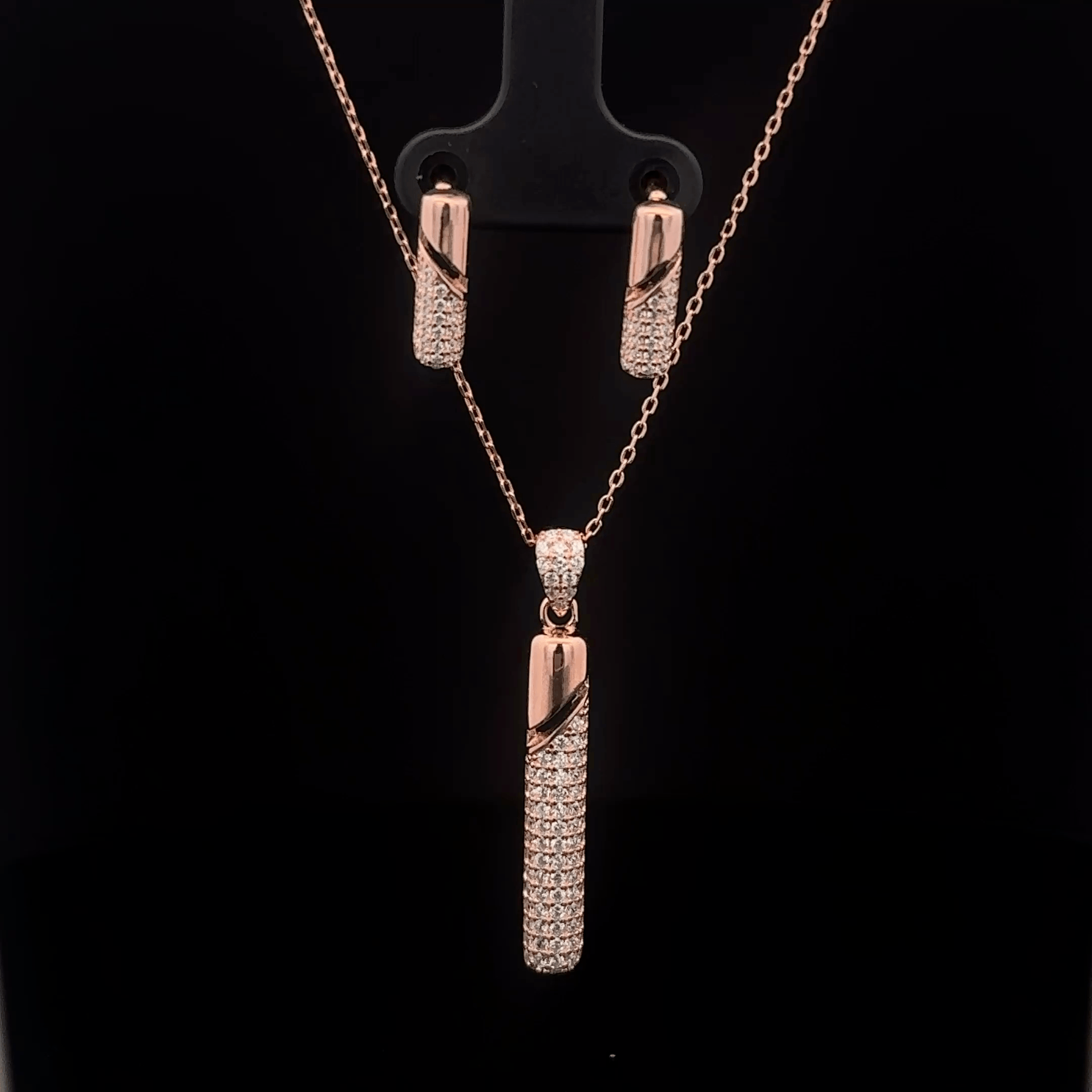 Rectangle Chain Pendant Earrings