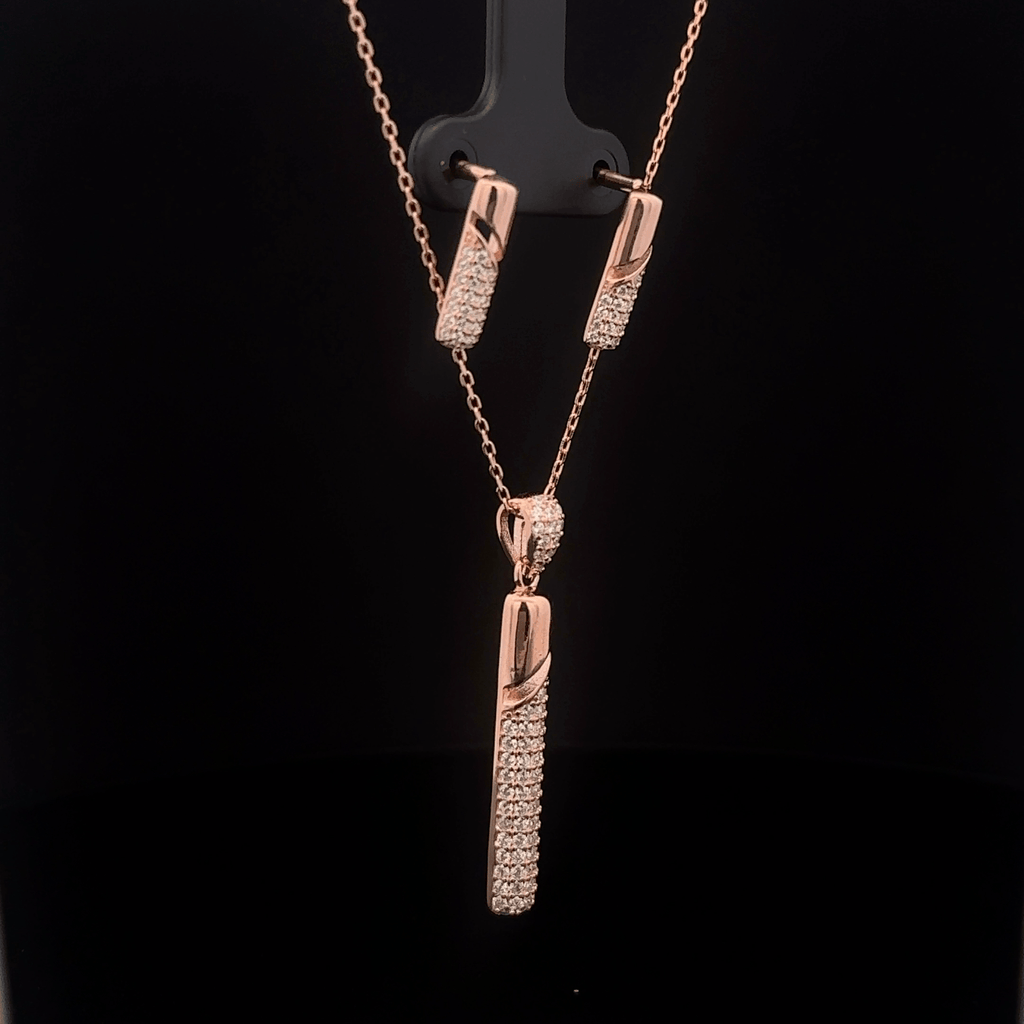 Rectangle Chain Pendant Earrings