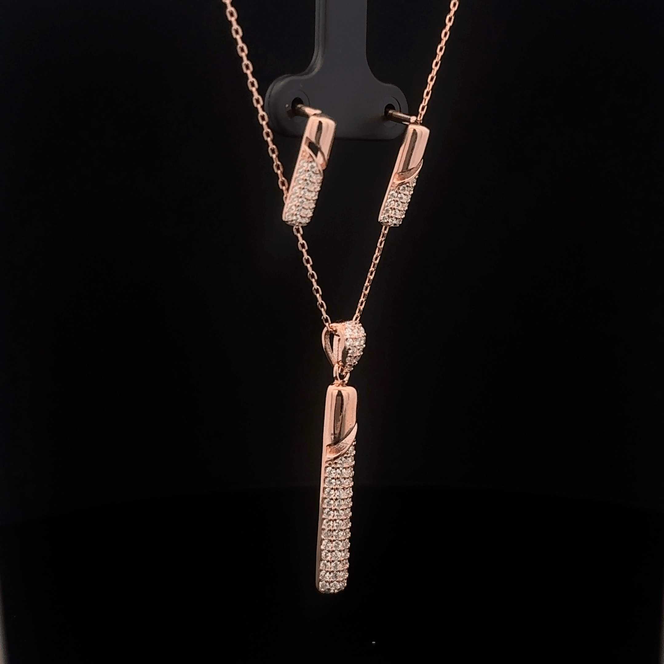 Rectangle Chain Pendant Earrings