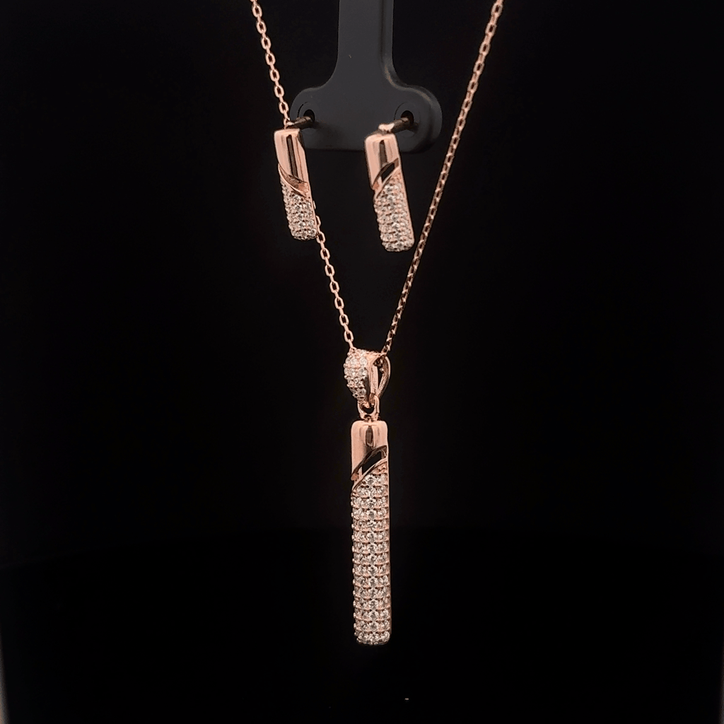 Rectangle Chain Pendant Earrings