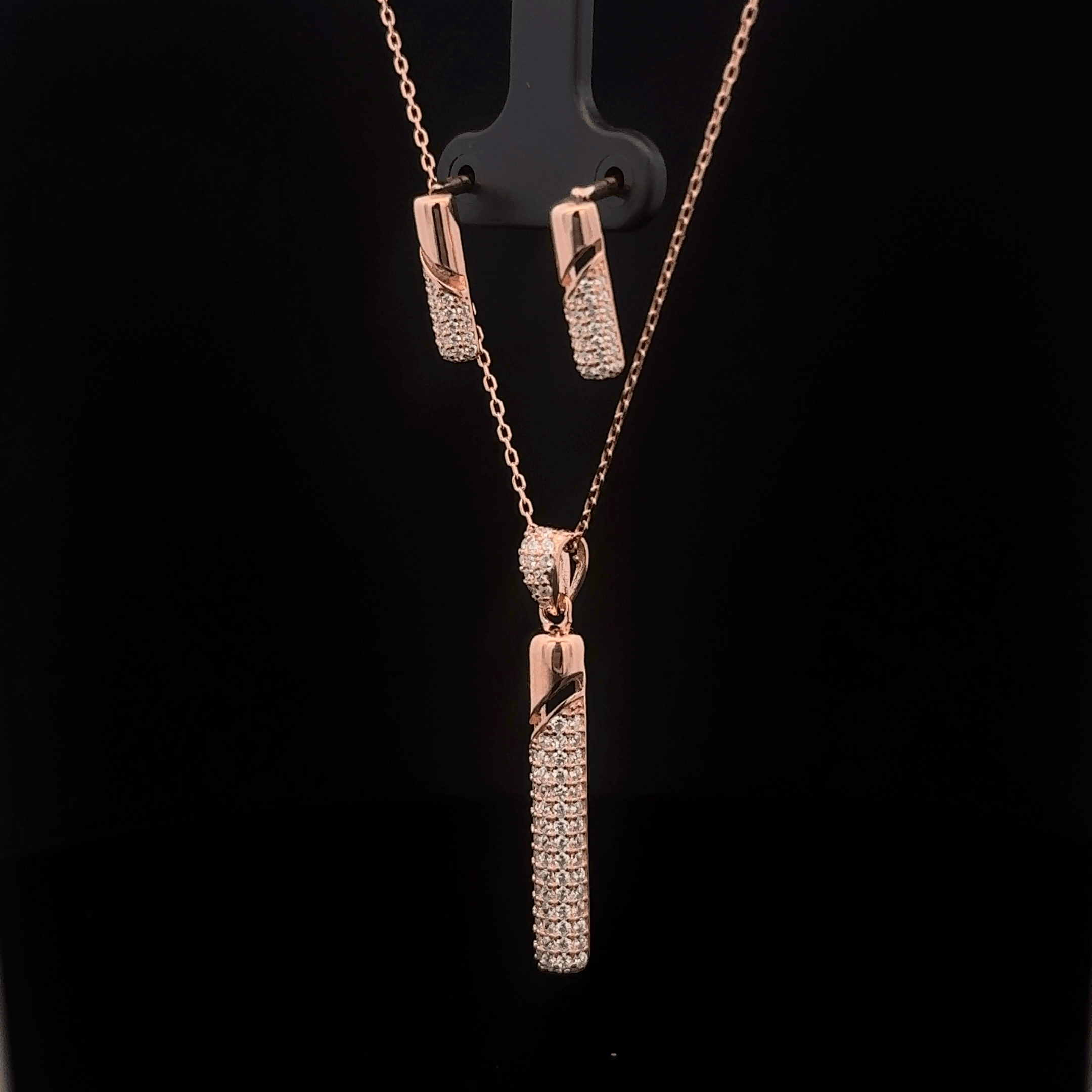 Rectangle Chain Pendant Earrings