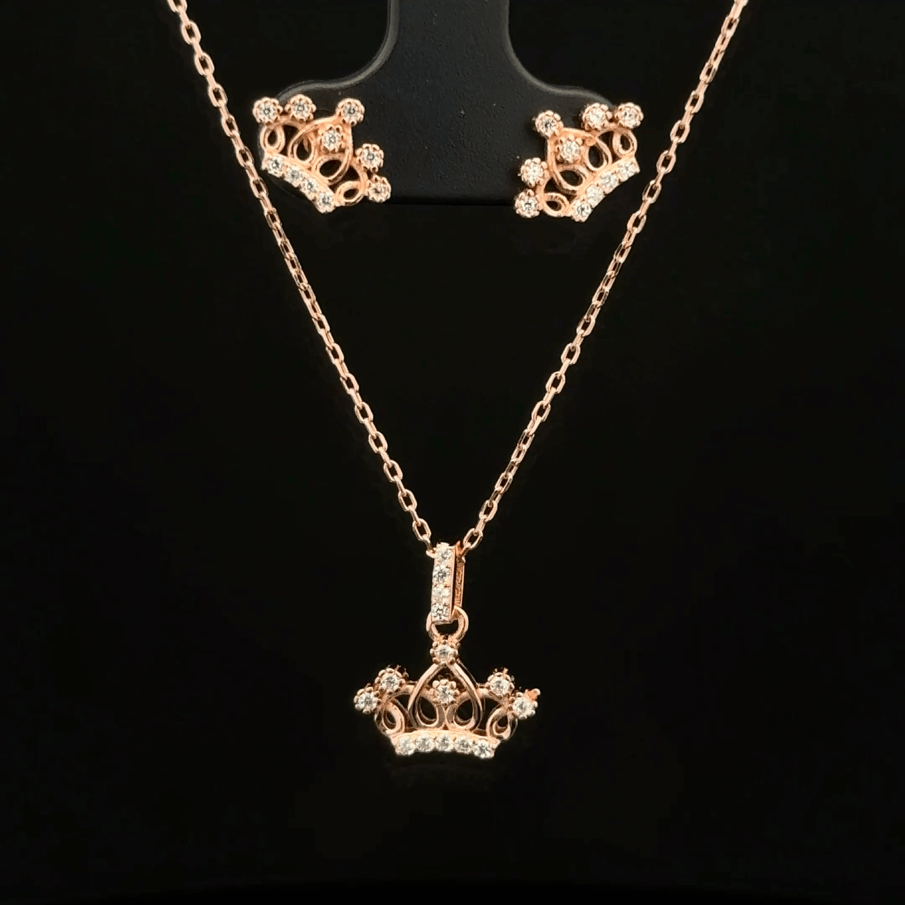 Crown Chain Pendant Earrings