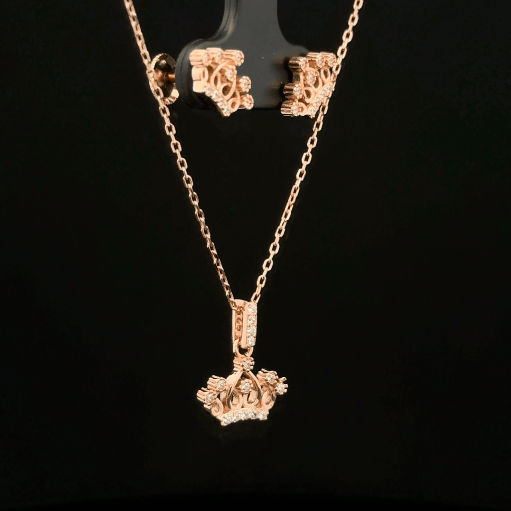 Crown Chain Pendant Earrings