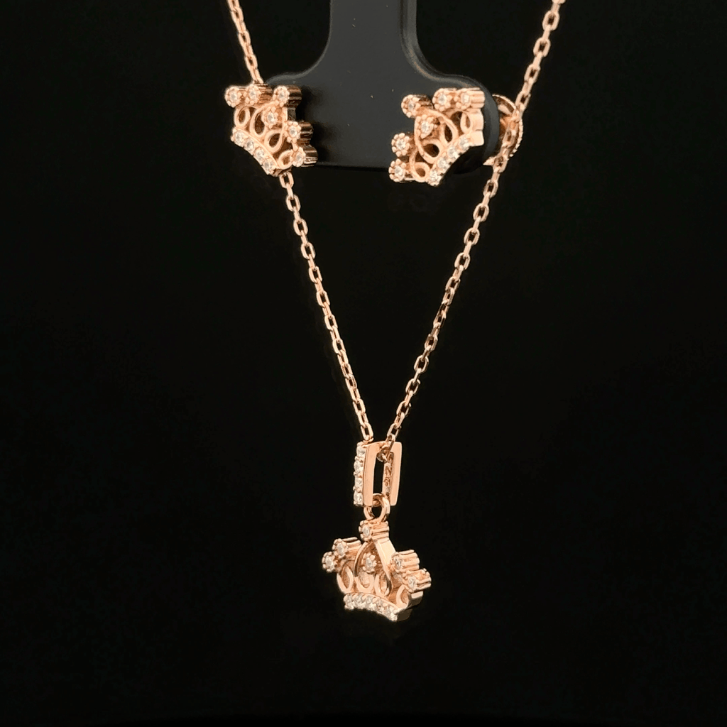 Crown Chain Pendant Earrings