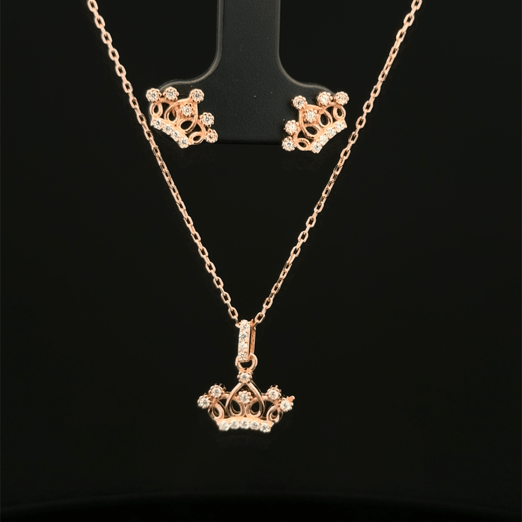 Crown Chain Pendant Earrings