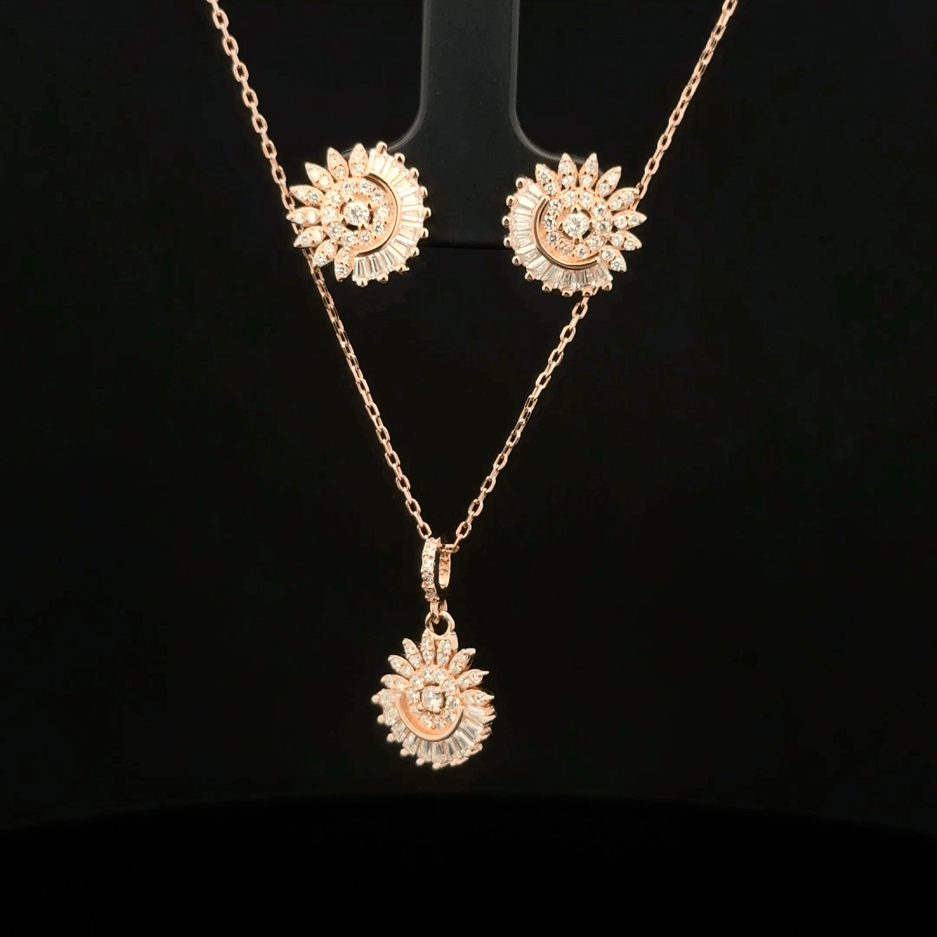 Flower Chain Pendant Earrings