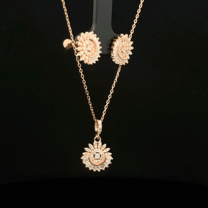 Flower Chain Pendant Earrings