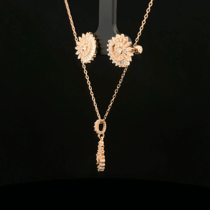 Flower Chain Pendant Earrings