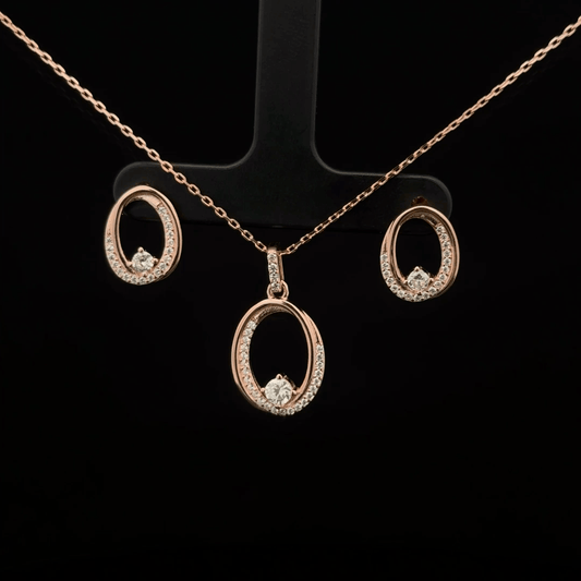 Oval Chain Pendant Earrings