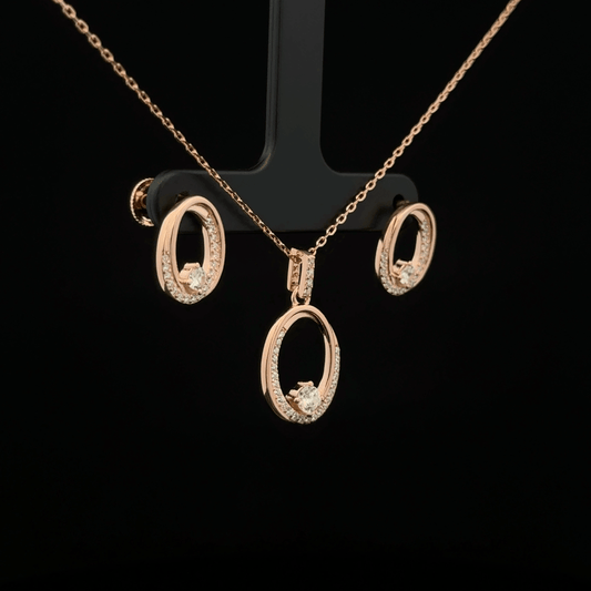 Oval Chain Pendant Earrings