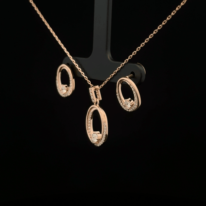 Oval Chain Pendant Earrings