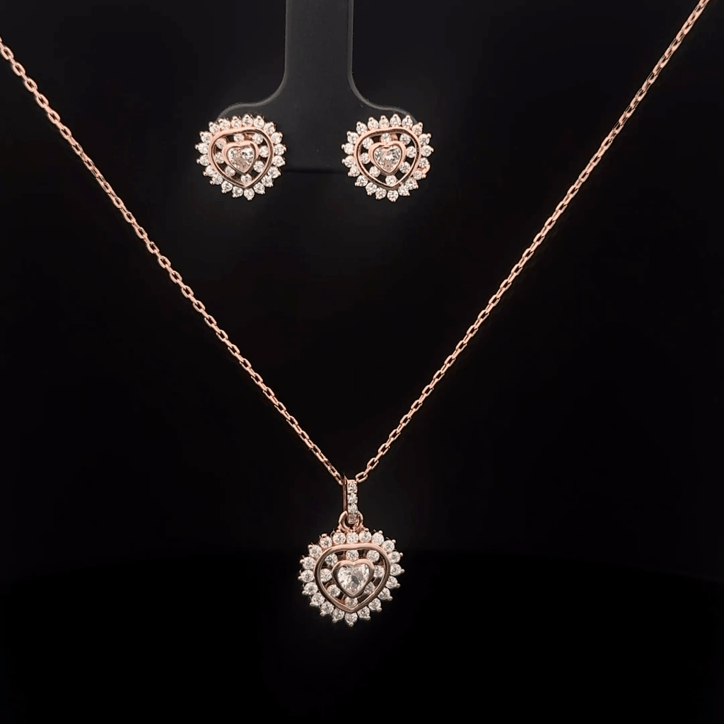 Heart Chain Pendant Earrings