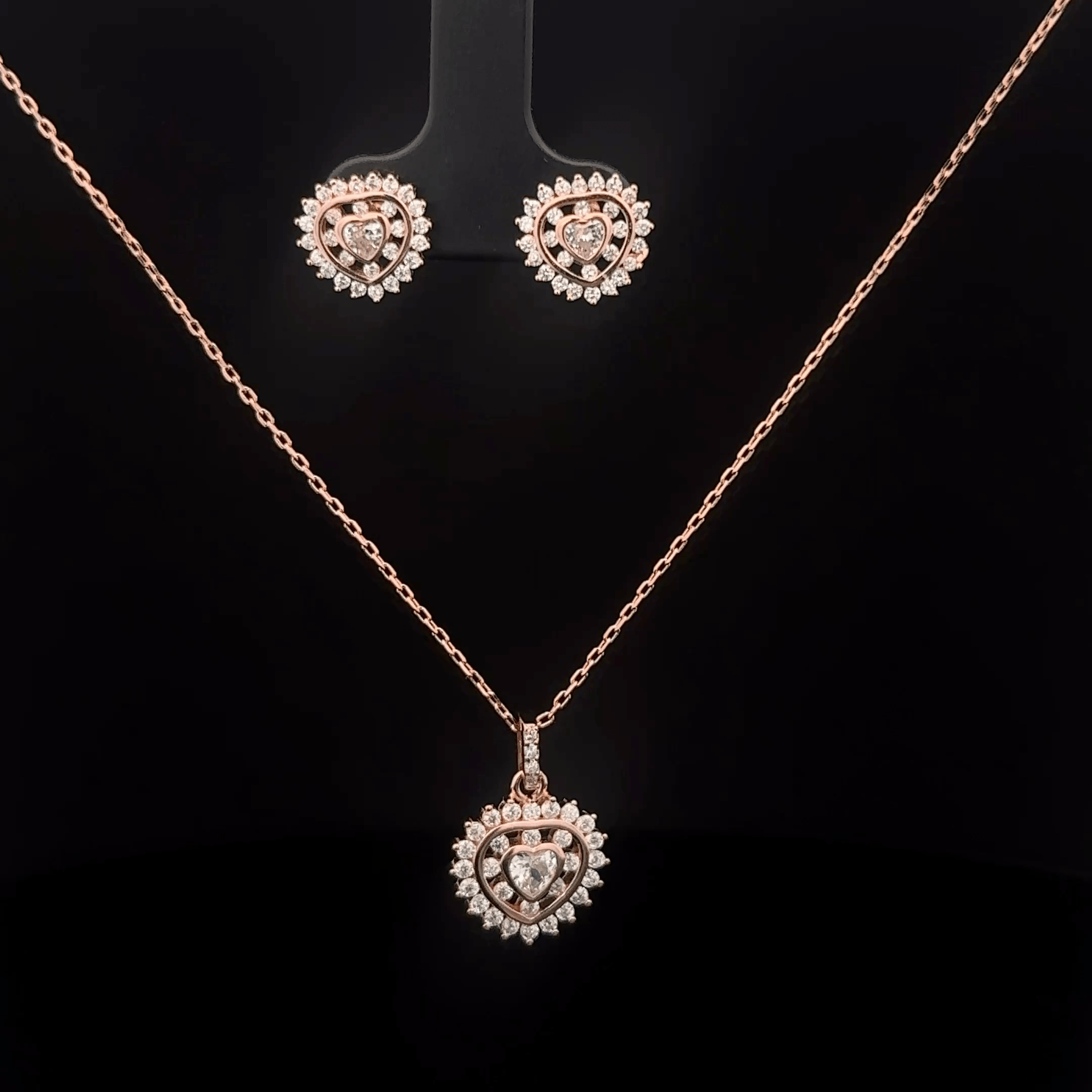 Heart Chain Pendant Earrings