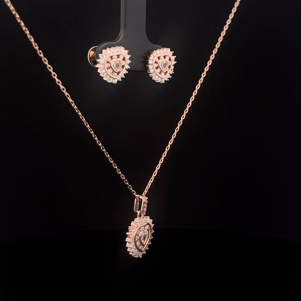 Heart Chain Pendant Earrings