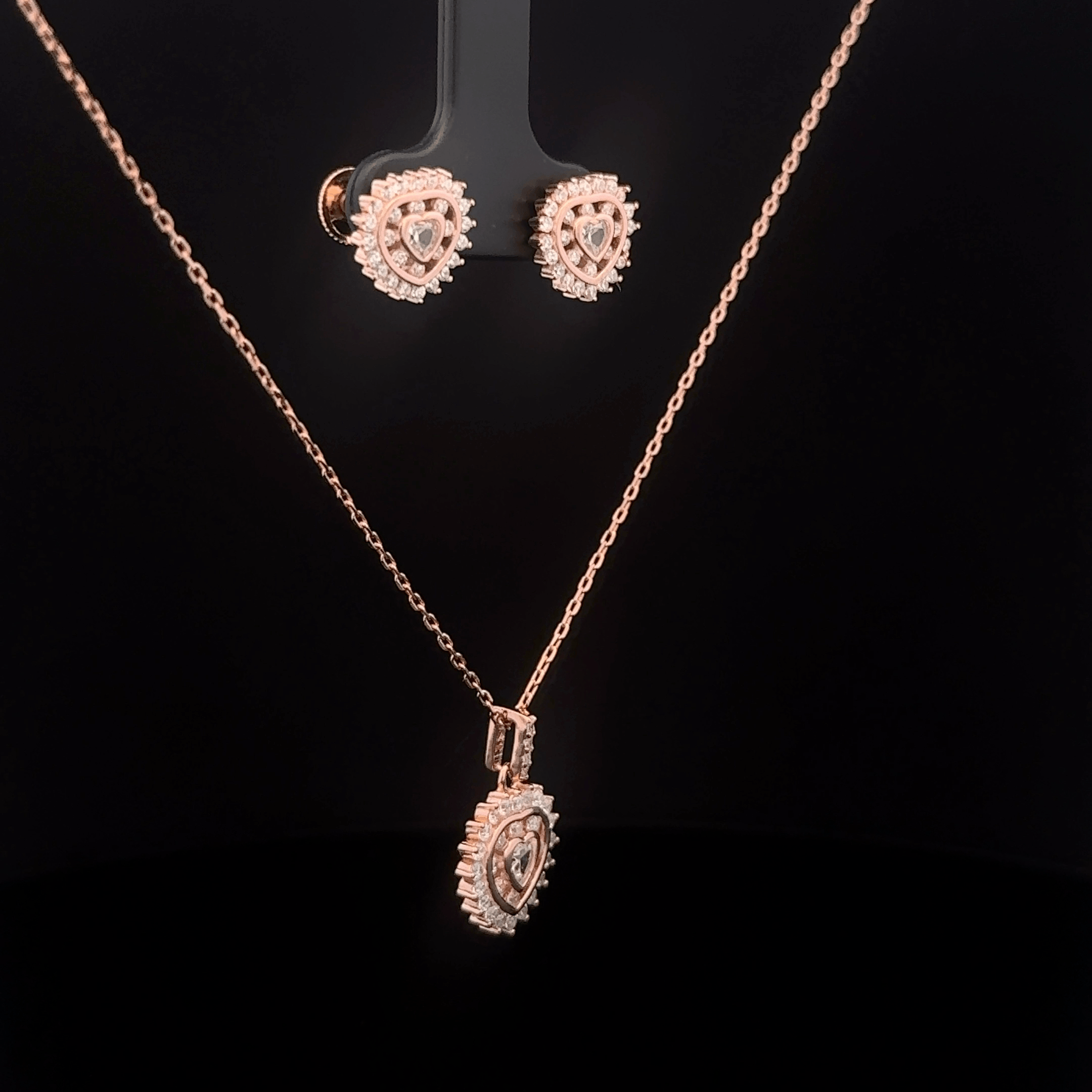 Heart Chain Pendant Earrings