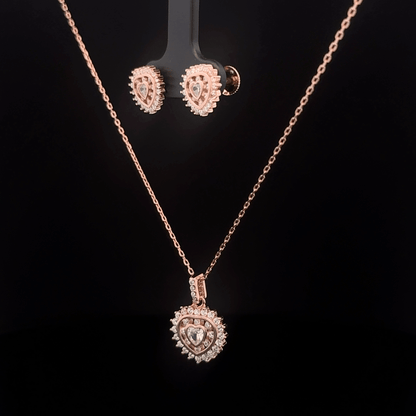 Heart Chain Pendant Earrings