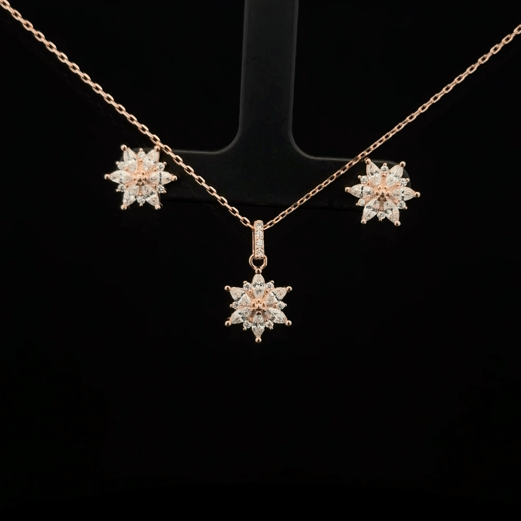 Star Chain Pendant Earrings