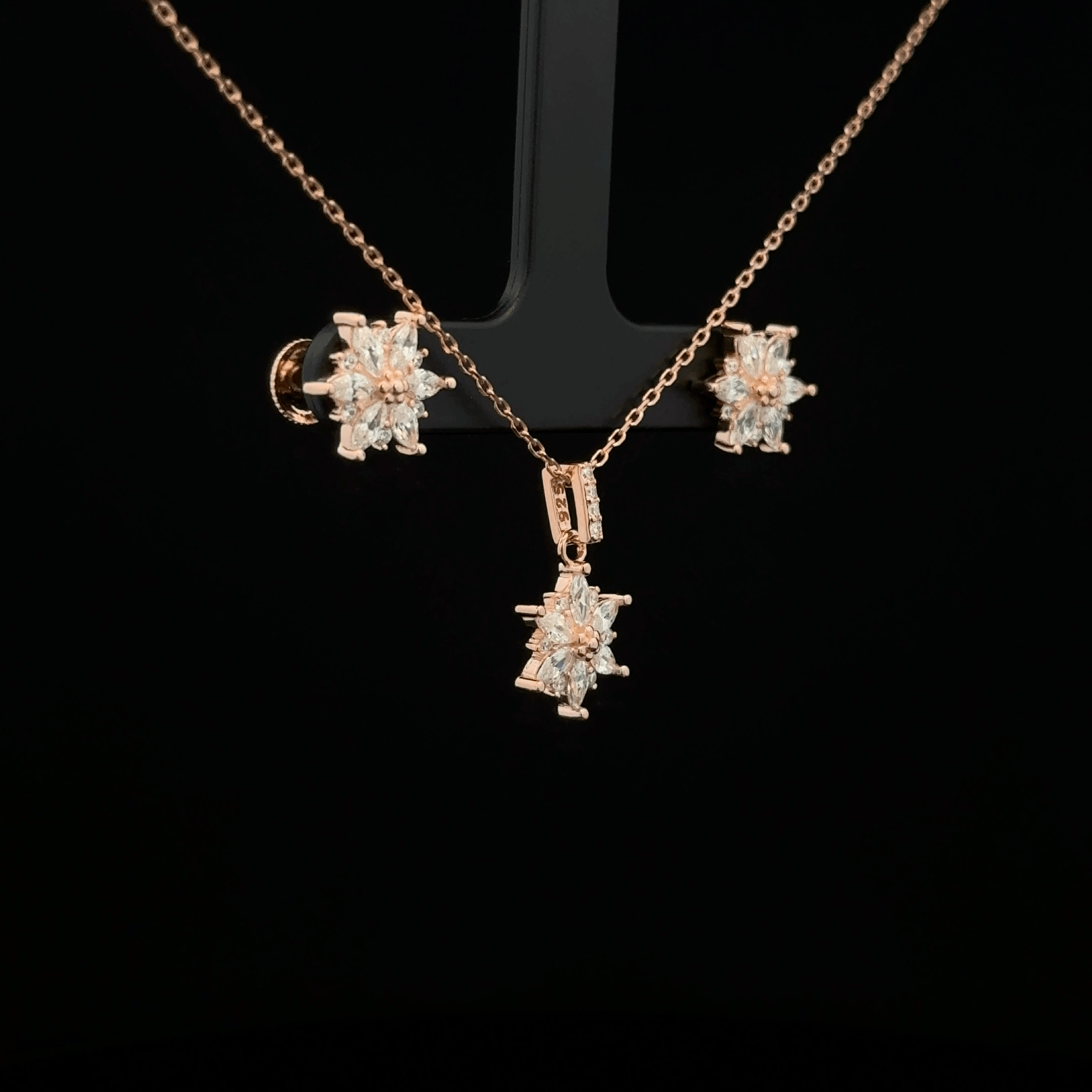 Star Chain Pendant Earrings