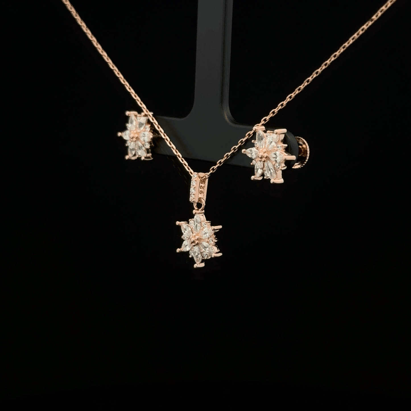 Star Chain Pendant Earrings