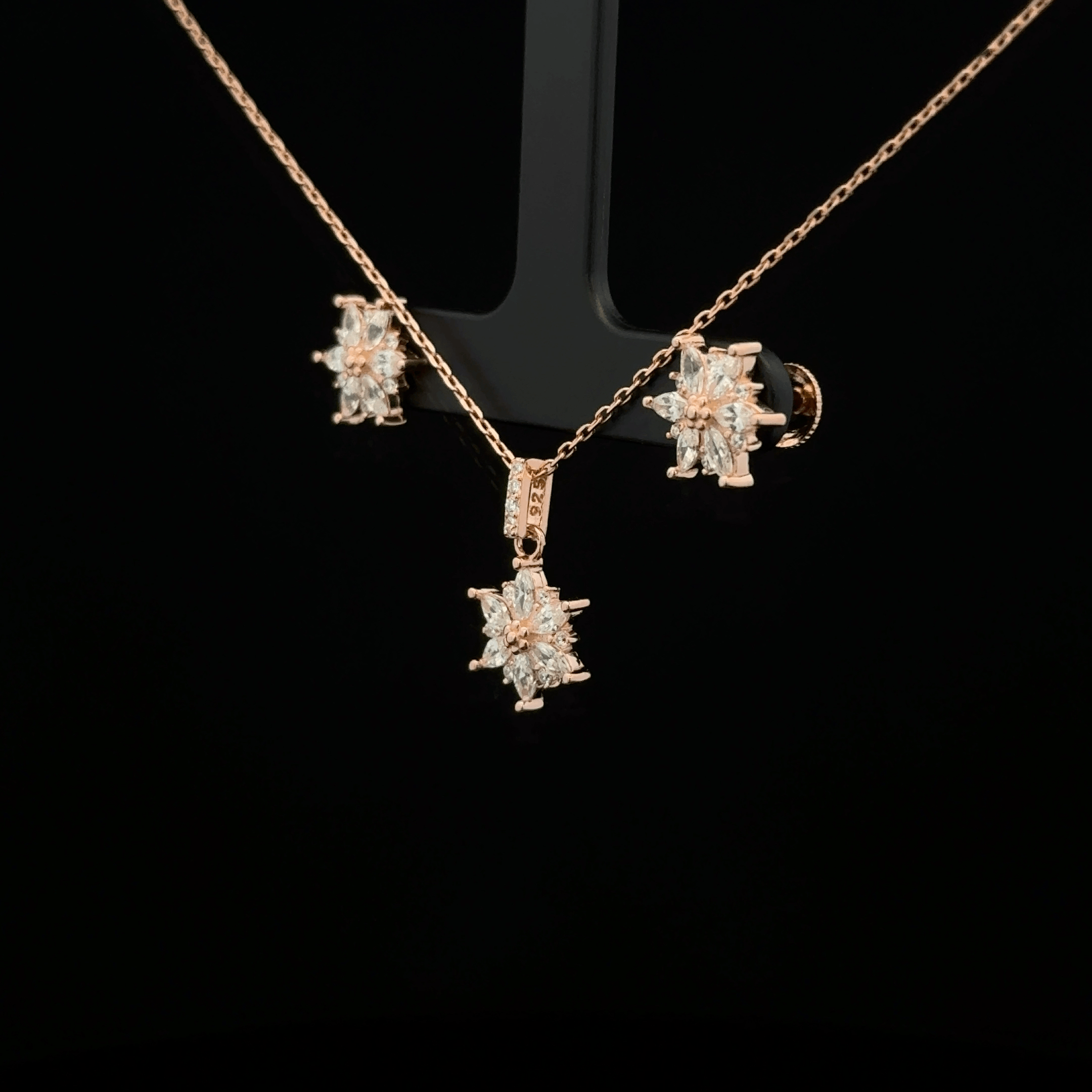 Star Chain Pendant Earrings