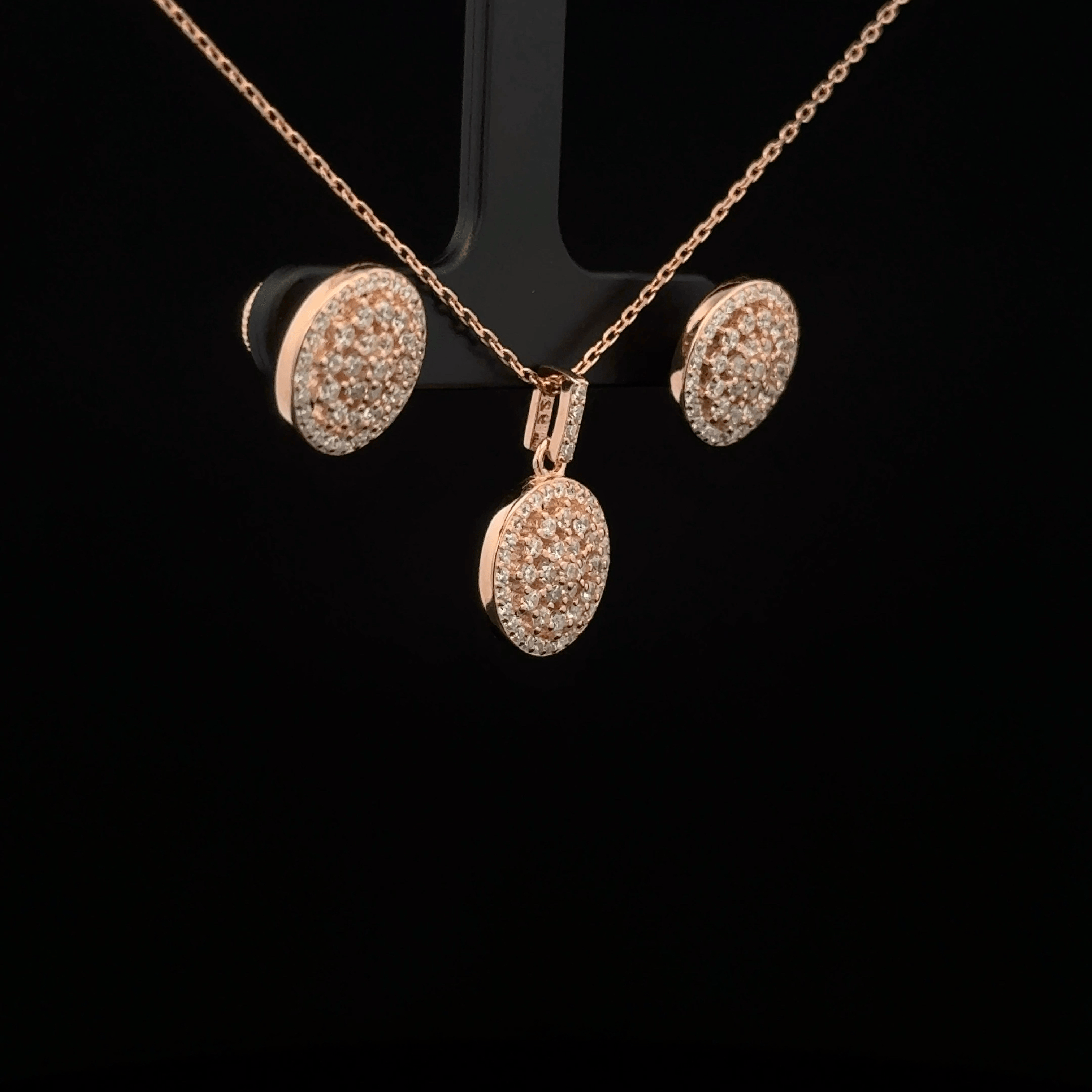 Circle Chain Pendant Earrings