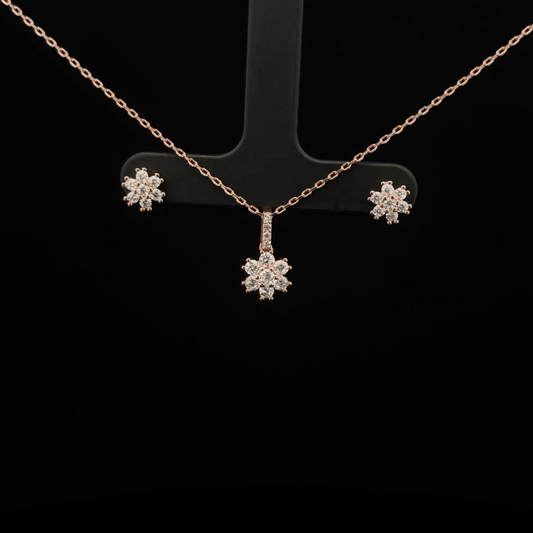 Flower Chain Pendant Earrings