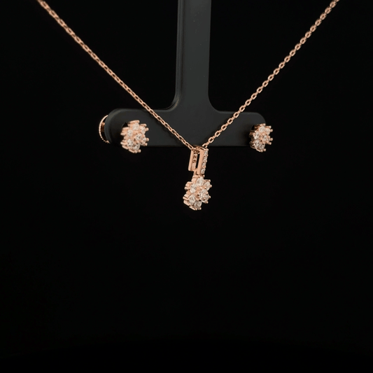 Flower Chain Pendant Earrings