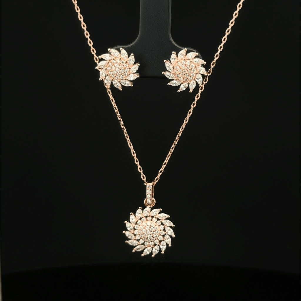 Sunflower Chain Pendant Earrings