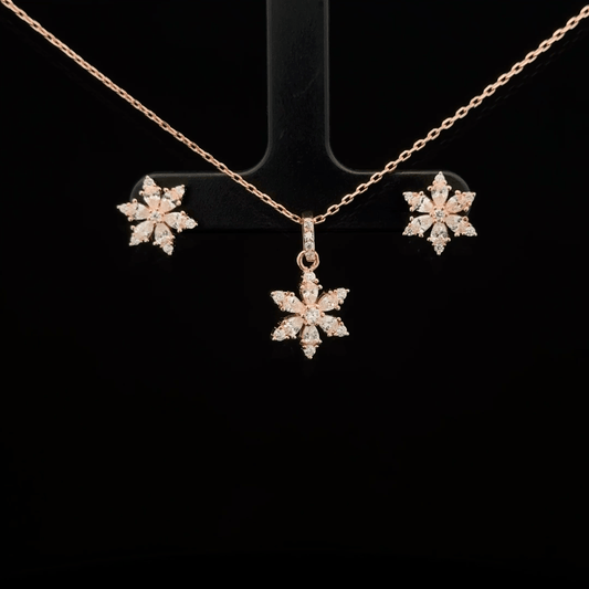 Flower Chain Pendant Earrings