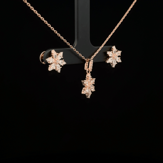 Flower Chain Pendant Earrings