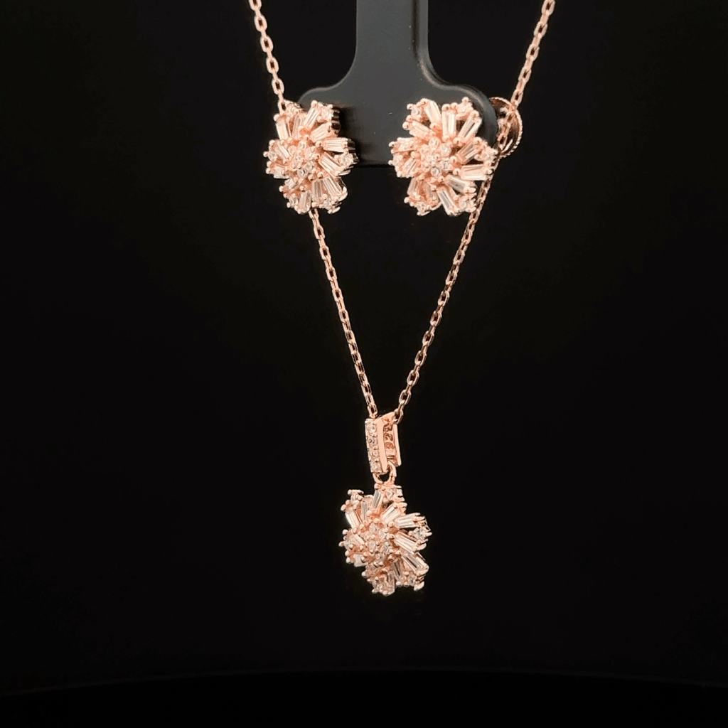 Flower Chain Pendant Earrings