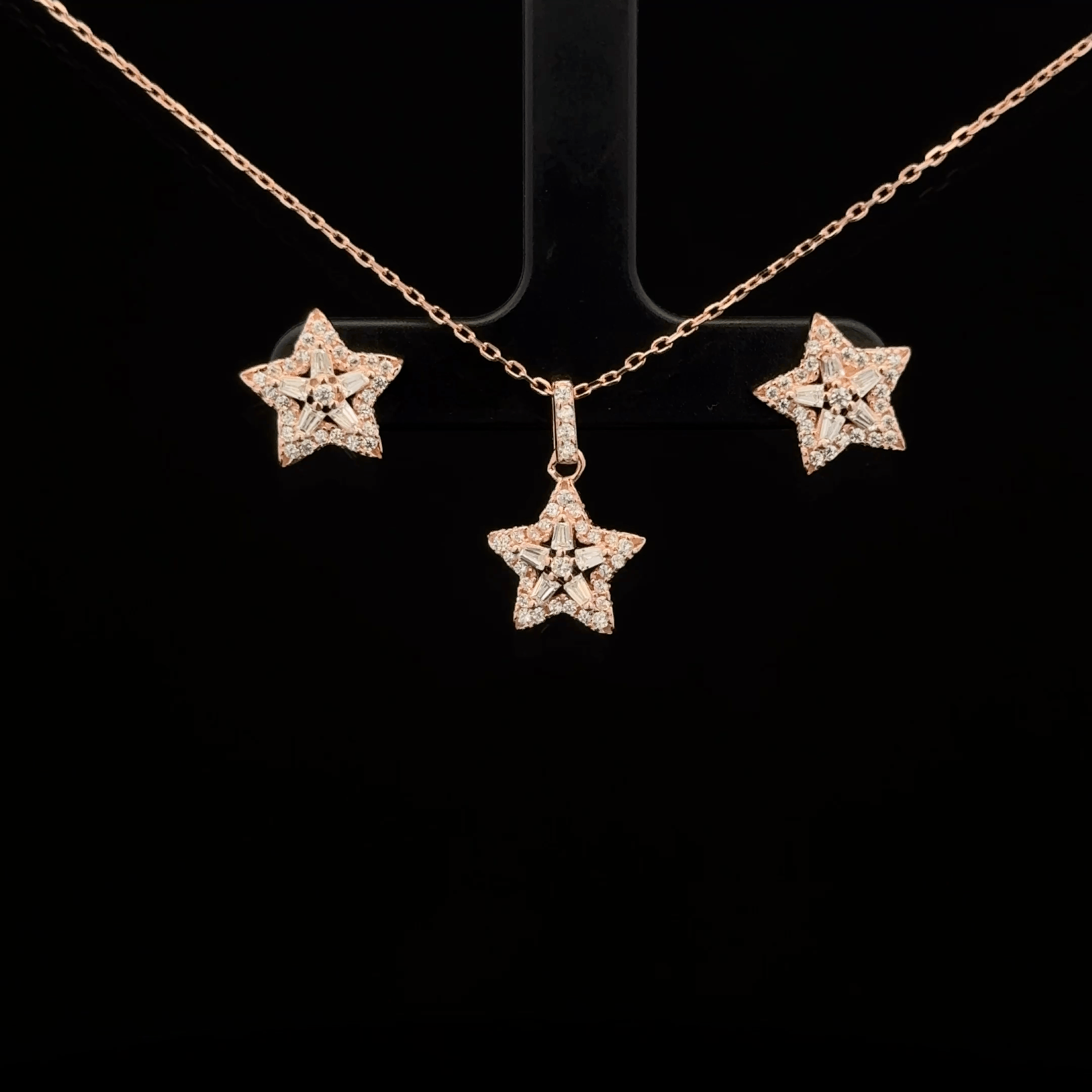 Star Chain Pendant Earrings
