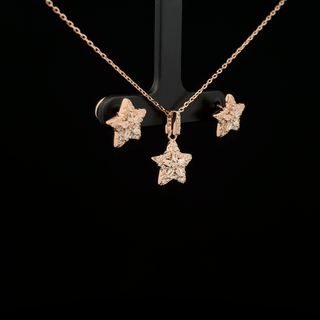 Star Chain Pendant Earrings