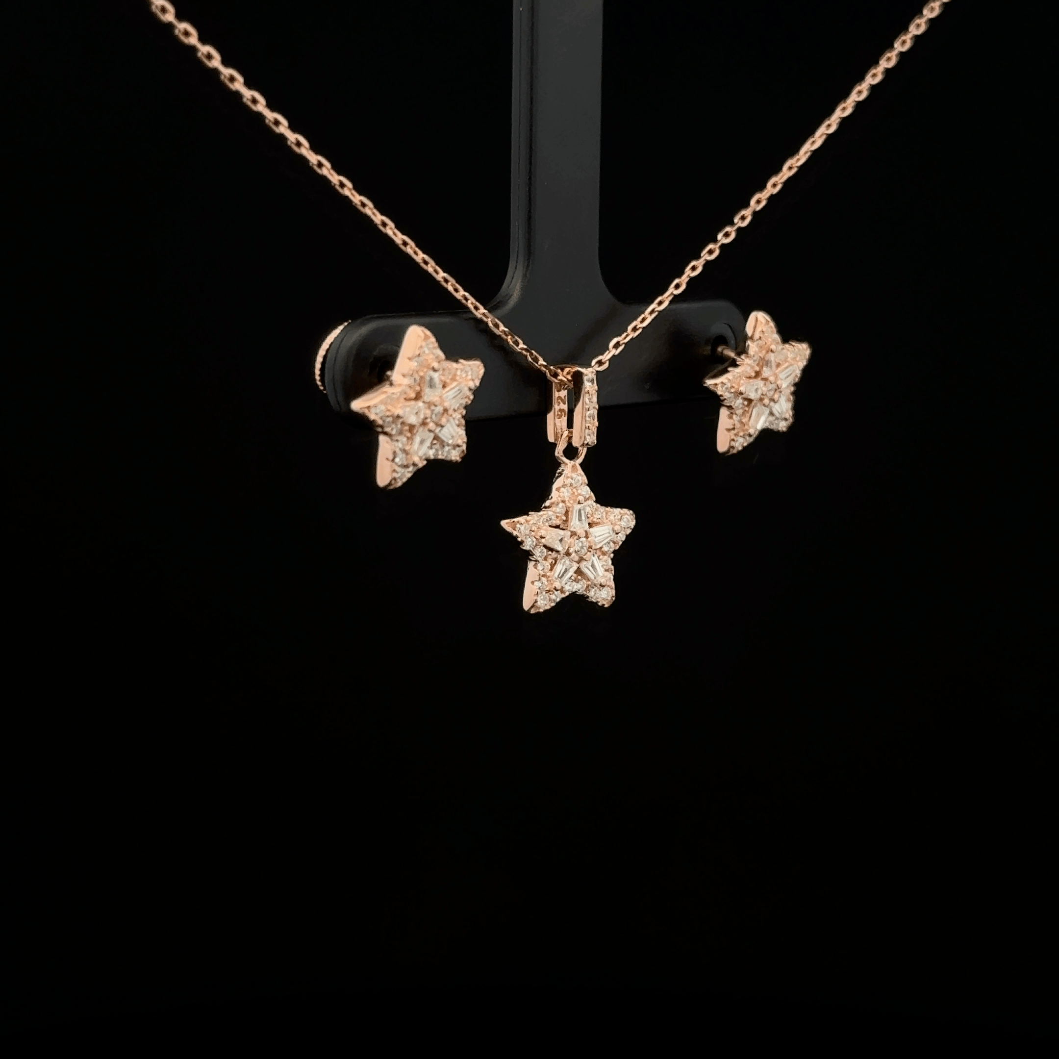Star Chain Pendant Earrings